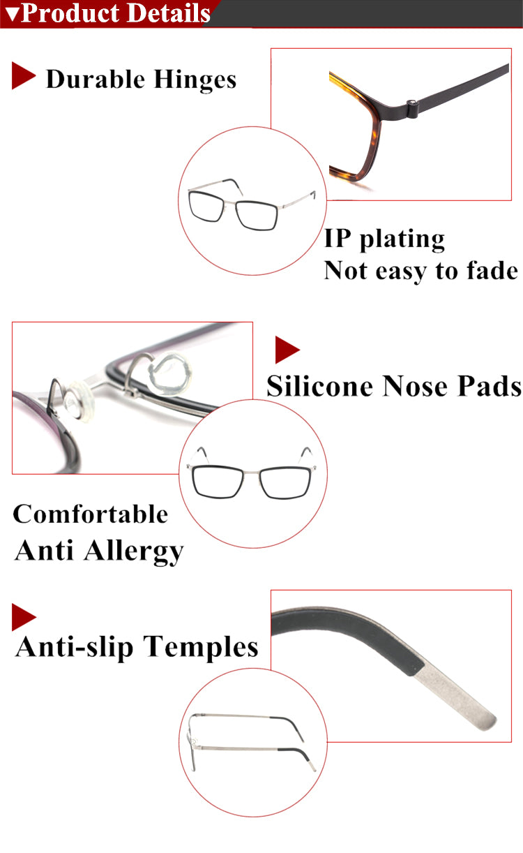 Aimee Unisex Full Rim Square Screwless Titanium Eyeglasses 49711 — view 1 | Aimee at FuzWeb