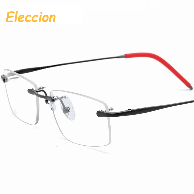 Eleccion Women's Rimless Square Titanium Eyeglasses 417302 Rimless Eleccion