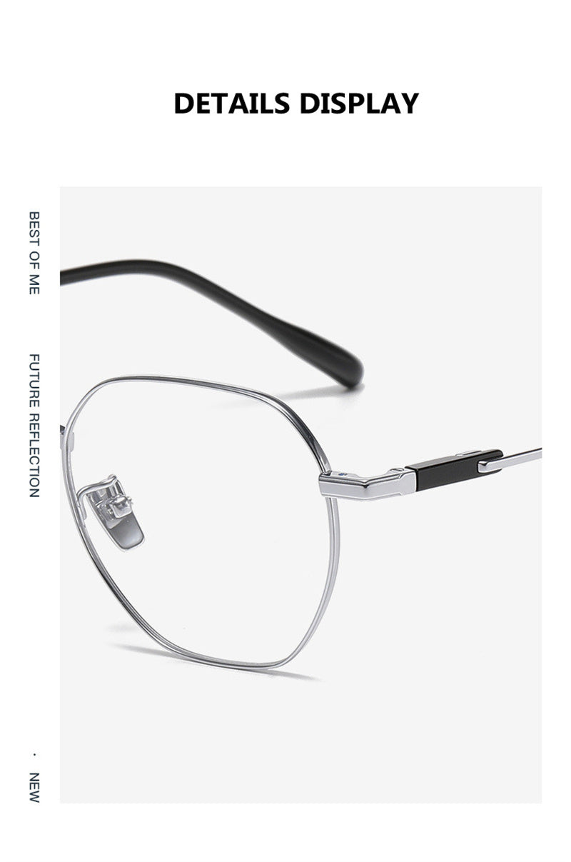 Summer Flower Unisex Full Rim Flat Top Polygon Titanium Eyeglasses 61010 — view 2 | Summer Flower at FuzWeb