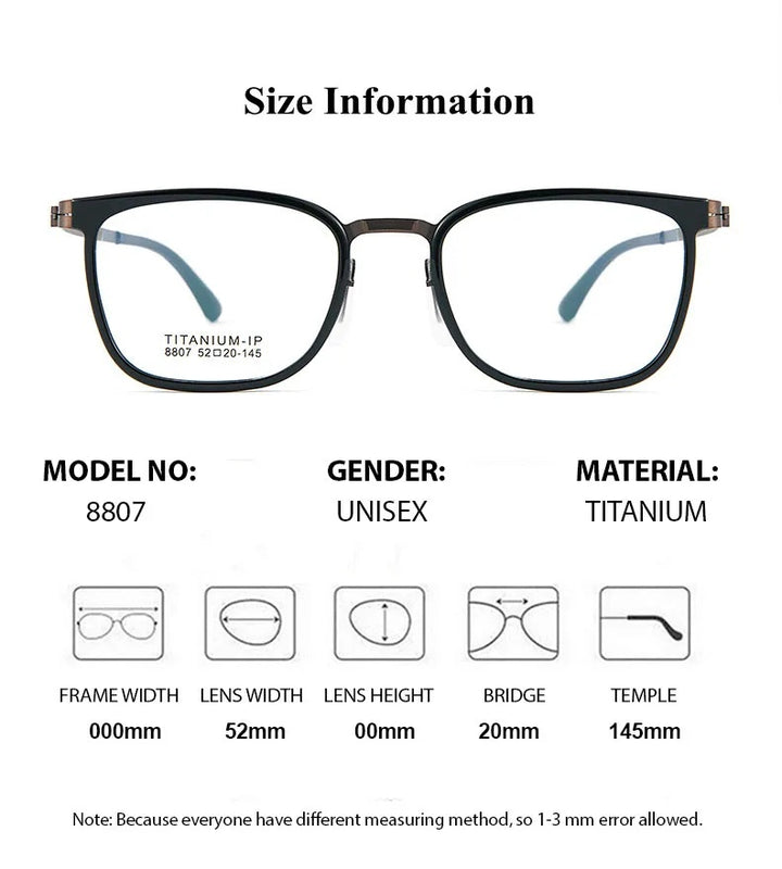 Chashma Unisex Full Rim Square Titanium Tr 90 Eyeglasses 8807 — view 12 | Chashma at FuzWeb