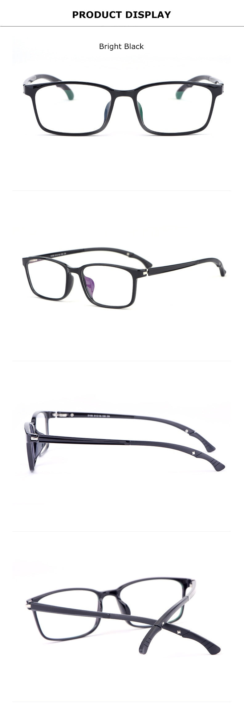 Chashma Ochki Unisex Full Rim Square Tr 90 Titanium Eyeglasses 5106.