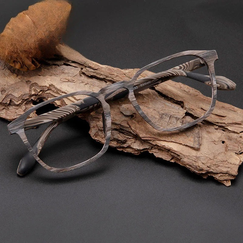 Hdcrafter Unisex Full Rim Square Wood Alloy Eyeglasses 1692 — view 8 | Hdcrafter Eyeglasses at FuzWeb