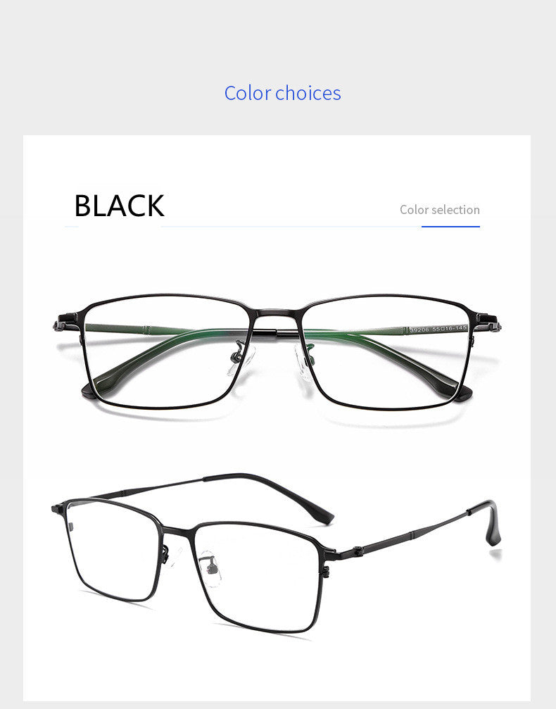 Kocolior Unisex Full Rim Square Titanium Alloy Hyperopic Reading Glasses 39206.