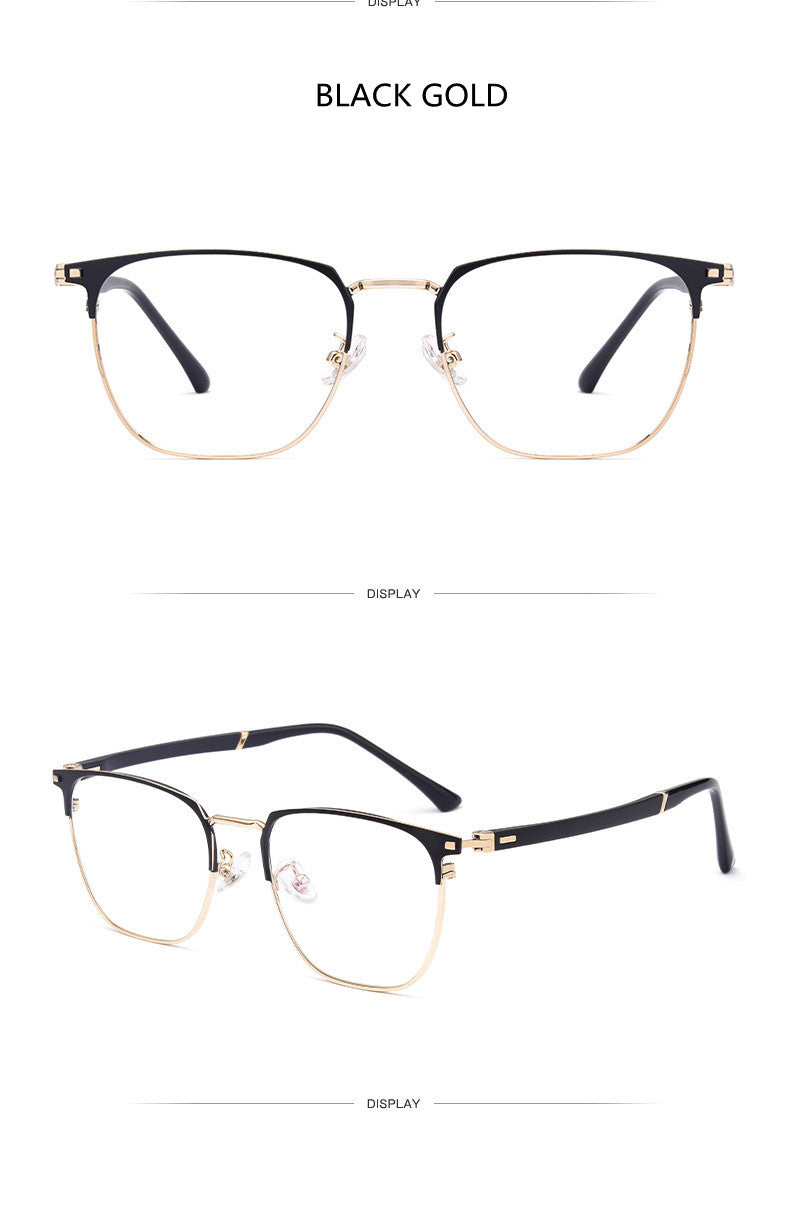 Kocolior Unisex Full Rim Square Titanium Alloy Hyperopic Reading Glasses 6120.