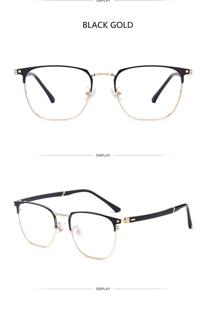 Kocolior Unisex Full Rim Square Titanium Alloy Hyperopic Reading Glasses 6120.
