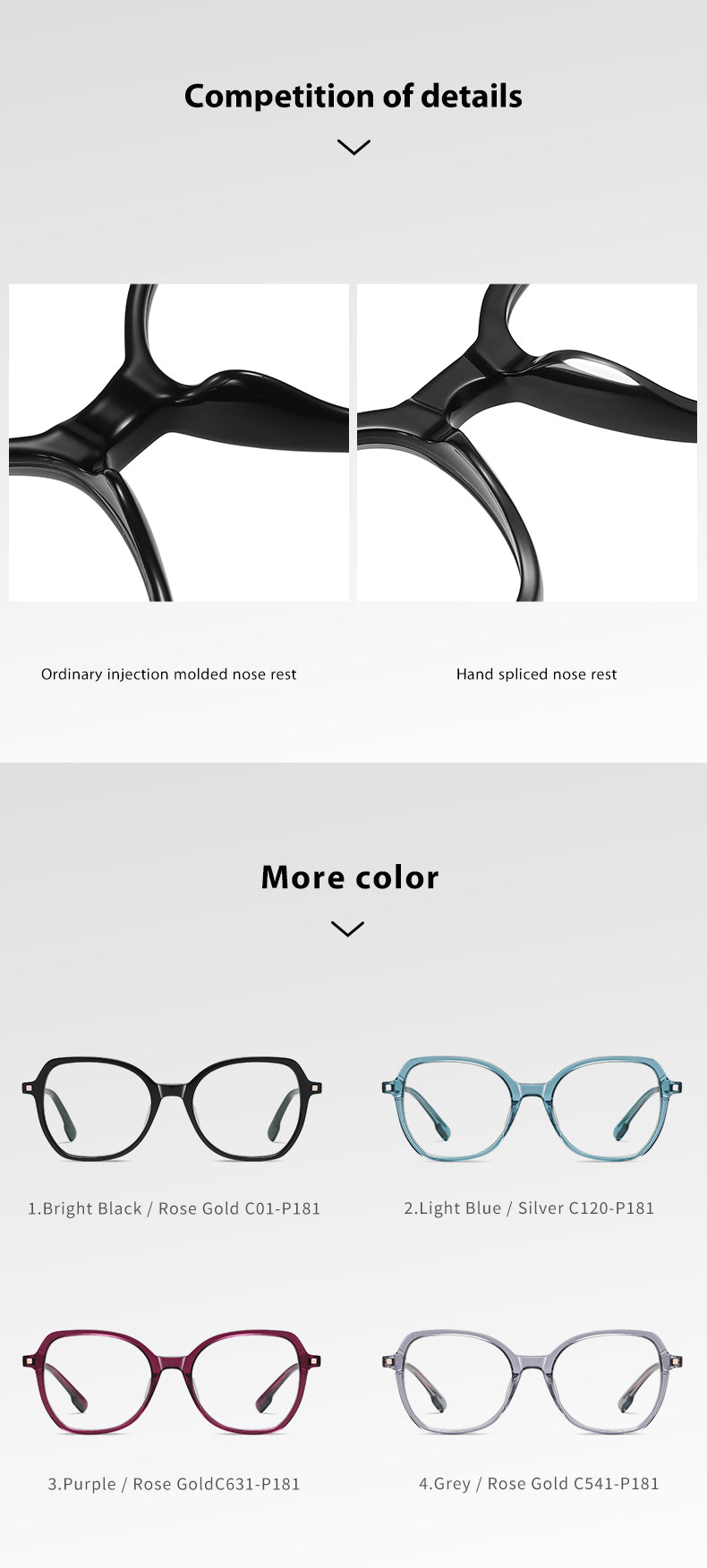 Gmei Womens Full Rim Square Acetate Alloy Eyeglasses 9225 — view 6 | Gmei Optical at FuzWeb
