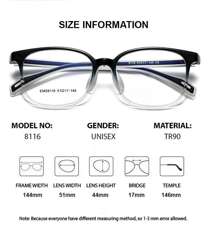 Chashma Ochki Unisex Full Rim Square Tr 90 Titanium Eyeglasses 938116 — view 1 | Chashma Ochki at FuzWeb