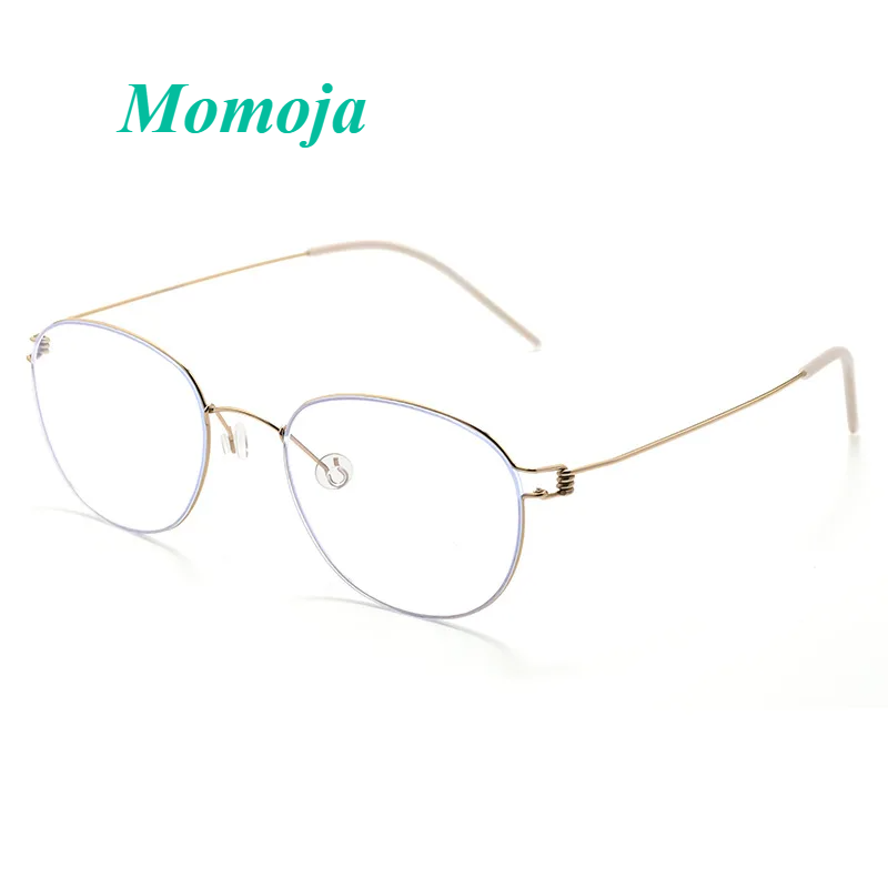Momoja Women's Full Rim Round Screwless Titanium Eyeglasses 70165