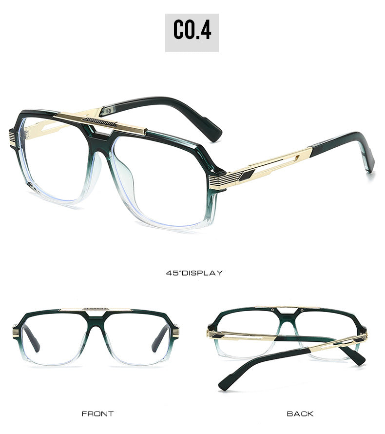 Kocolior Unisex Full Rim Square Double Bridge Tr 90 Alloy Photochromic Reading Glasses 242268.