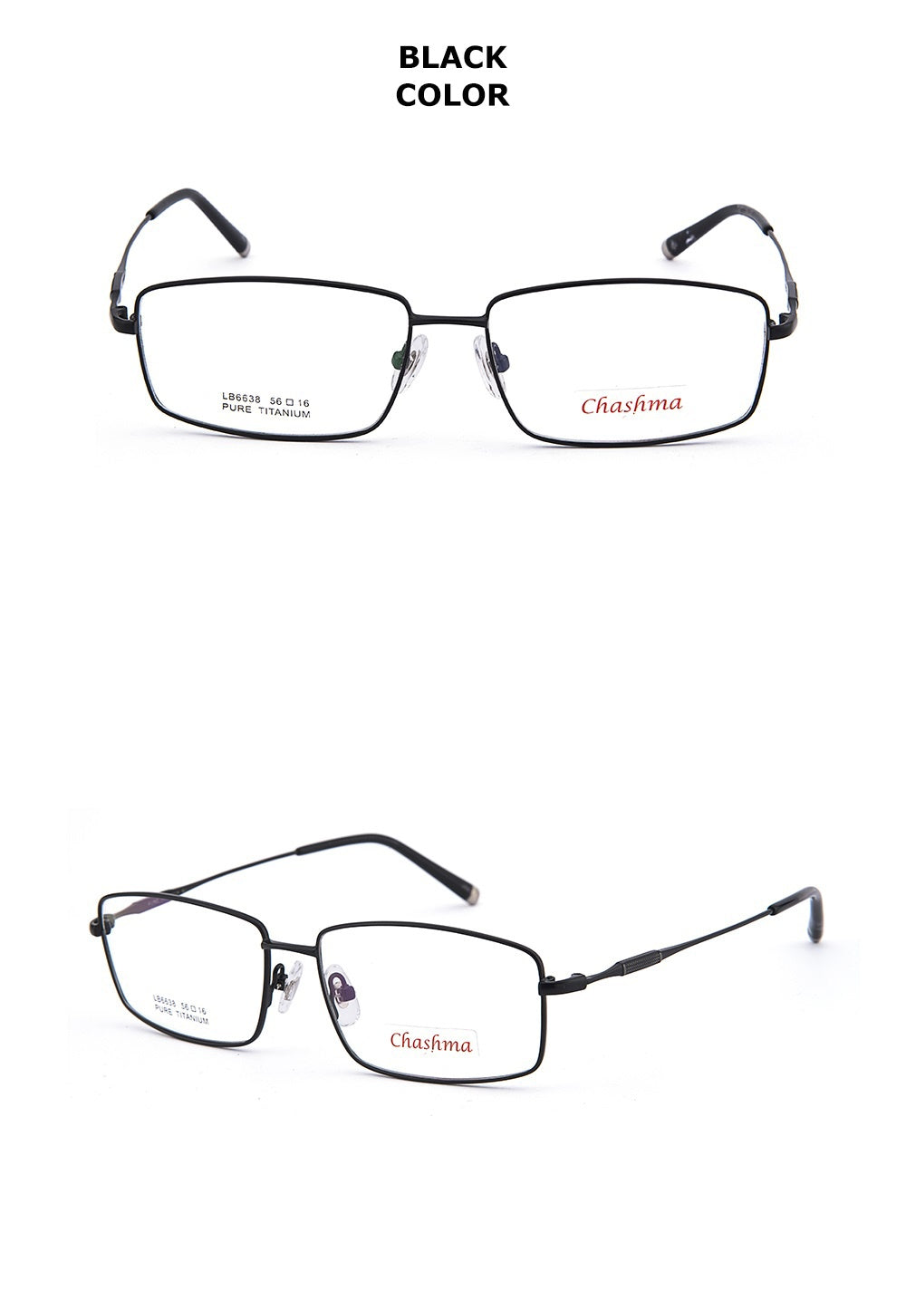 Chashma Ottica Womens Full Rim Square Titanium Eyeglasses 416638 — view 2 | Chashma Ottica at FuzWeb