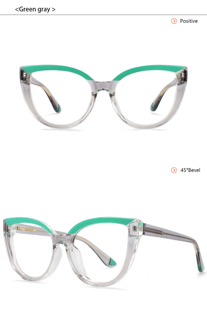 CCspace Womens Full Rim Cat Eye Tr 90 Titanium Reading Glasses R54637 — view 8 | CCspace at FuzWeb