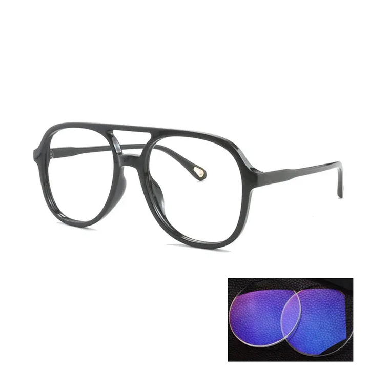 Kocolior Unisex Full Rim Square Double Bridge Tr 90 Reading Glasses 73312.
