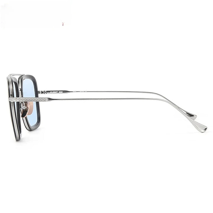 Chashma Unisex Full Rim Square Double Bridge Acetate Titanium Eyeglasses T927 — view 8 | Chashma at FuzWeb