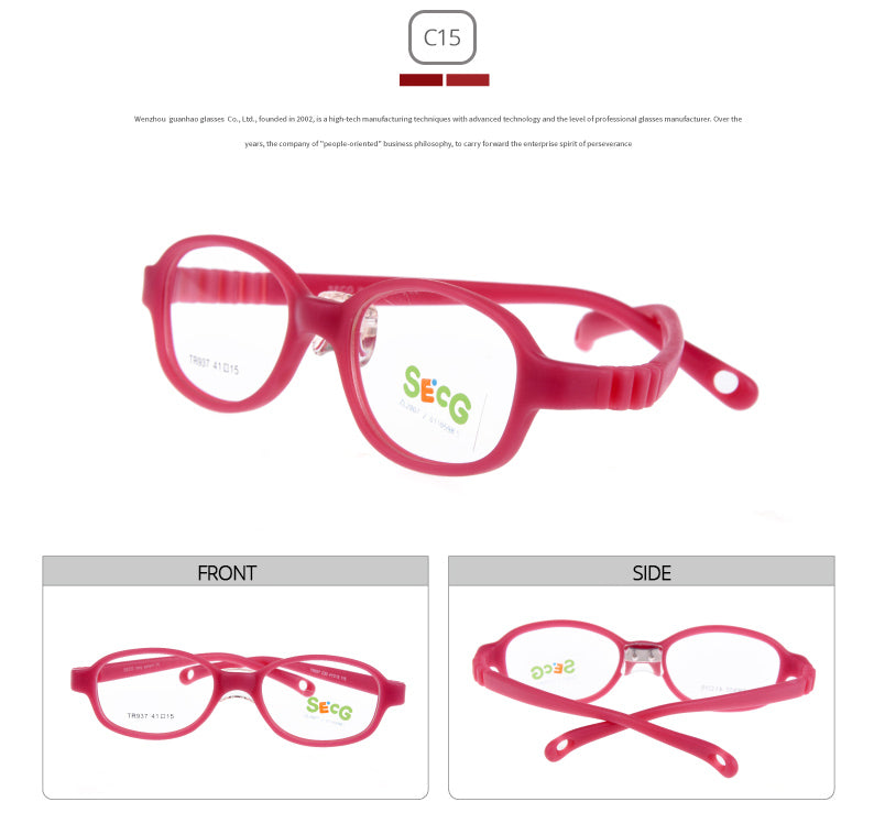 Secg Unisex Youth Full Rim Oval Tr 90 Silicone Eyeglasses 18937.