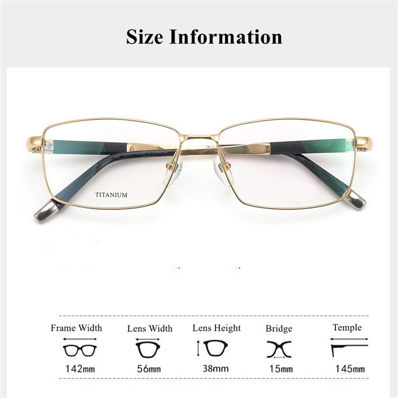 Chashma Ottica Mens Full Rim Square Titanium Eyeglasses 727008 — view 1 | Chashma Ottica at FuzWeb