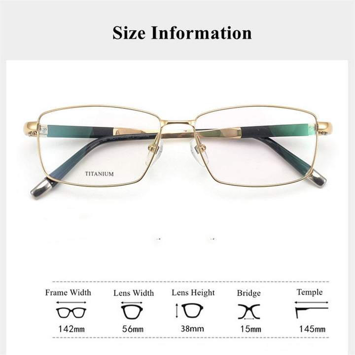 Chashma Ottica Mens Full Rim Square Titanium Eyeglasses 727008 — view 1 | Chashma Ottica at FuzWeb