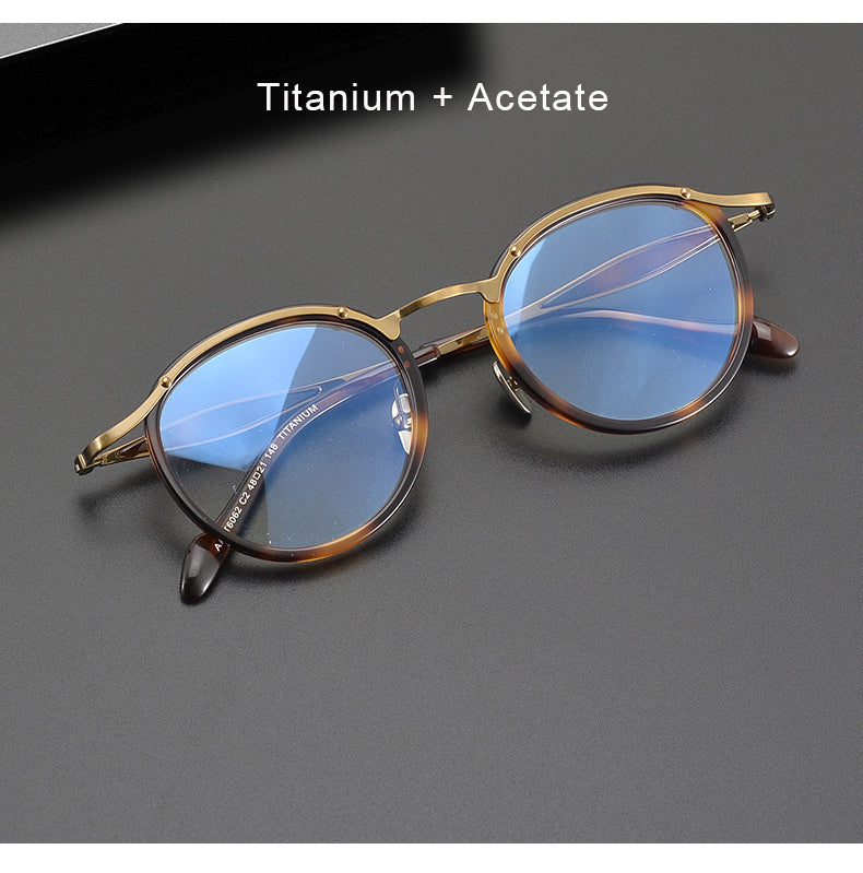 Krasivyy Unisex Full Rim Oval Round Titanium Acetate Eyeglasses 46062 — view 1 | Krasivyy at FuzWeb
