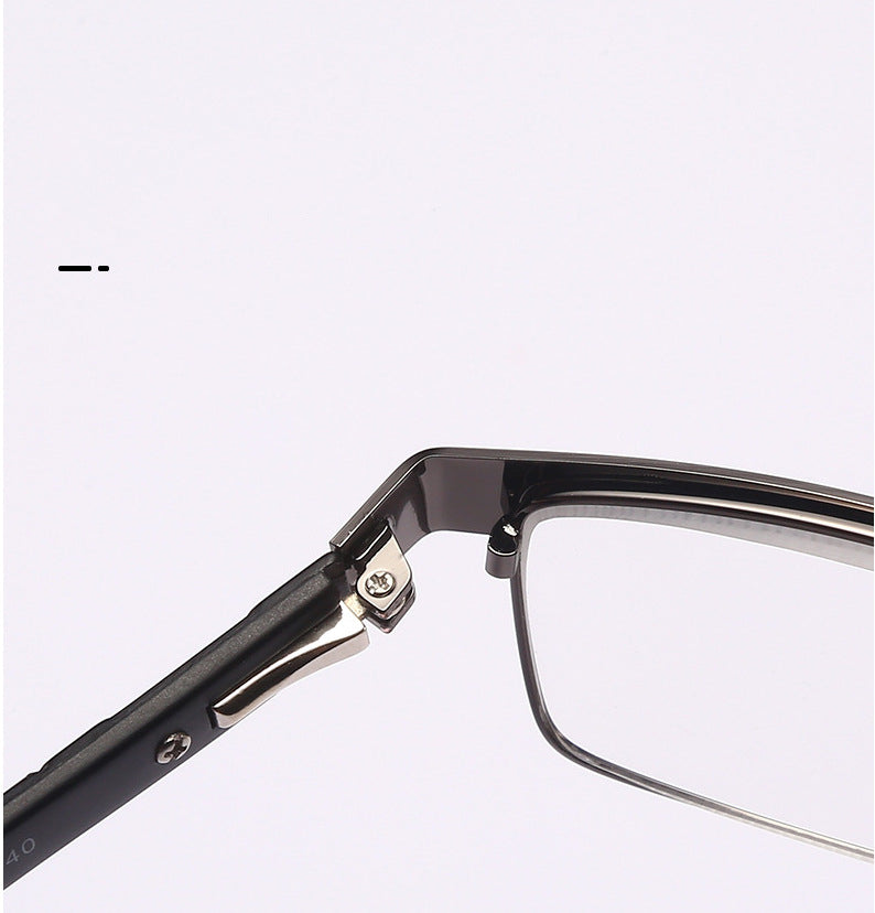 Kocolior Mens Full Rim Square Stainless Steel Reading Glasses 429070 — view 2 | Kocolior at FuzWeb