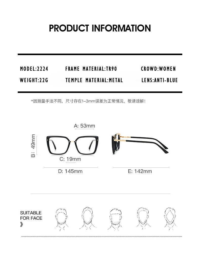 Kansept Womens Full Rim Square Polycarbonate Eyeglasses 2224 — view 4 | Kansept at FuzWeb