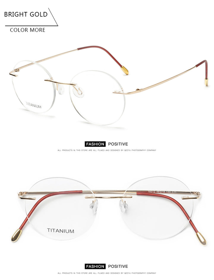 Krasivyy Unisex Rimless Round Titanium Eyeglasses Kr6012 — view 12 | Krasivyy at FuzWeb