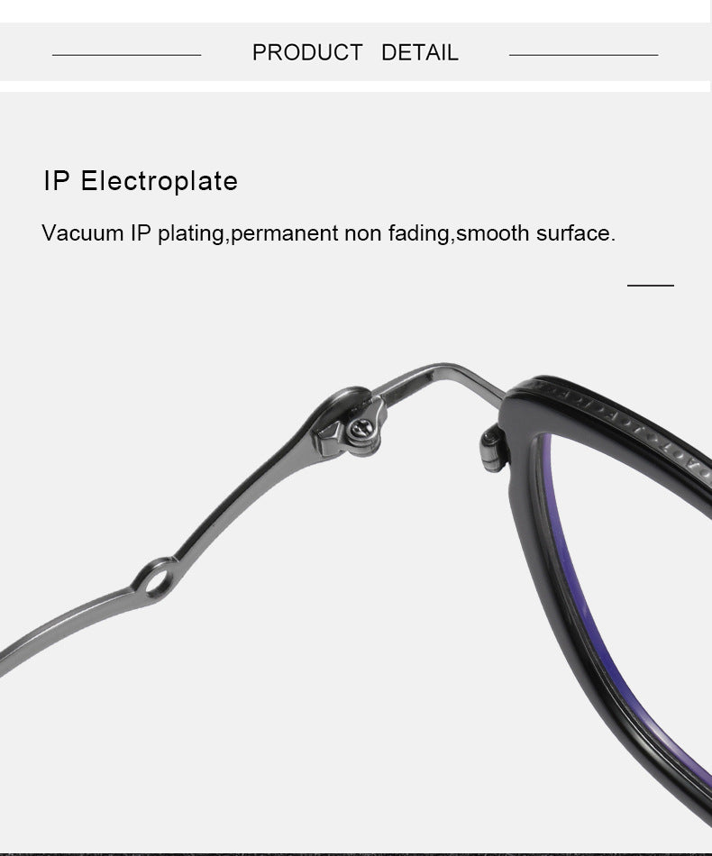 Krasivyy Unisex Full Rim Polygon Square Titanium Acetate Eyeglasses 46089.