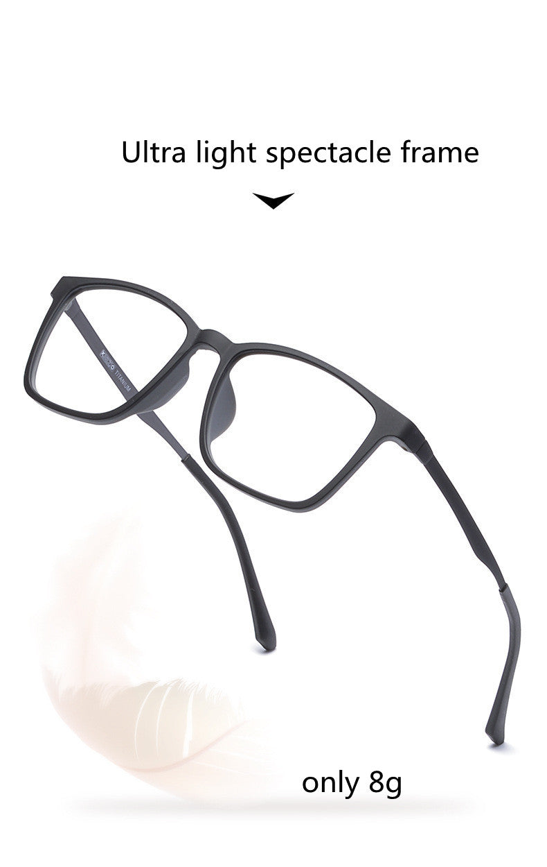 Kocolior Unisex Full Rim Square Tr 90 Titanium Hyperopic Reading Glasses 3067.