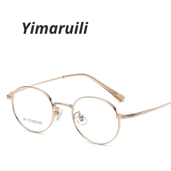Yimaruili Women's Full Rim Oval Round Titanium Eyeglasses 698521