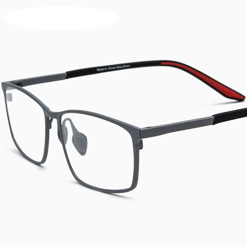 Eleccion Unisex Full Rim Square Titanium Eyeglasses 417303 Full Rim Eleccion Gray