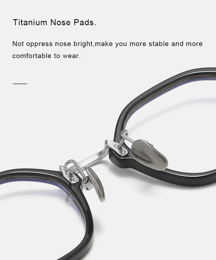 Krasivyy Unisex Full Rim Polygon Oval Titanium Acetate Eyeglasses 35957.
