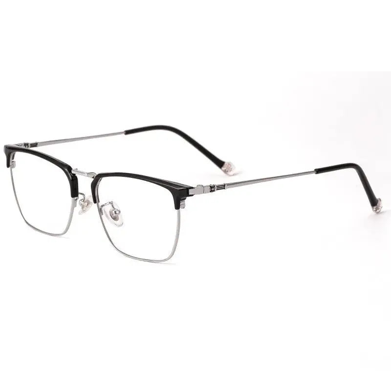 Kocolior Unisex Full Rim Square Titanium Alloy Hyperopic Reading Glasses 8628.