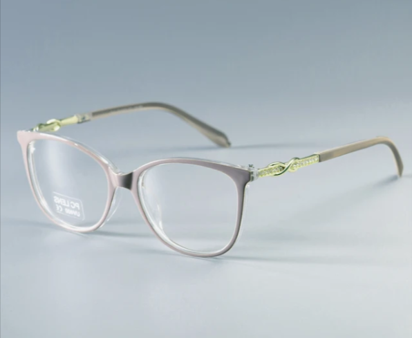 CCSpace Unisex Full Rim Rhinestone Cross Knot Square Resin Titanium Frame Eyeglasses 45705 Full Rim CCspace C2 pink khaki  