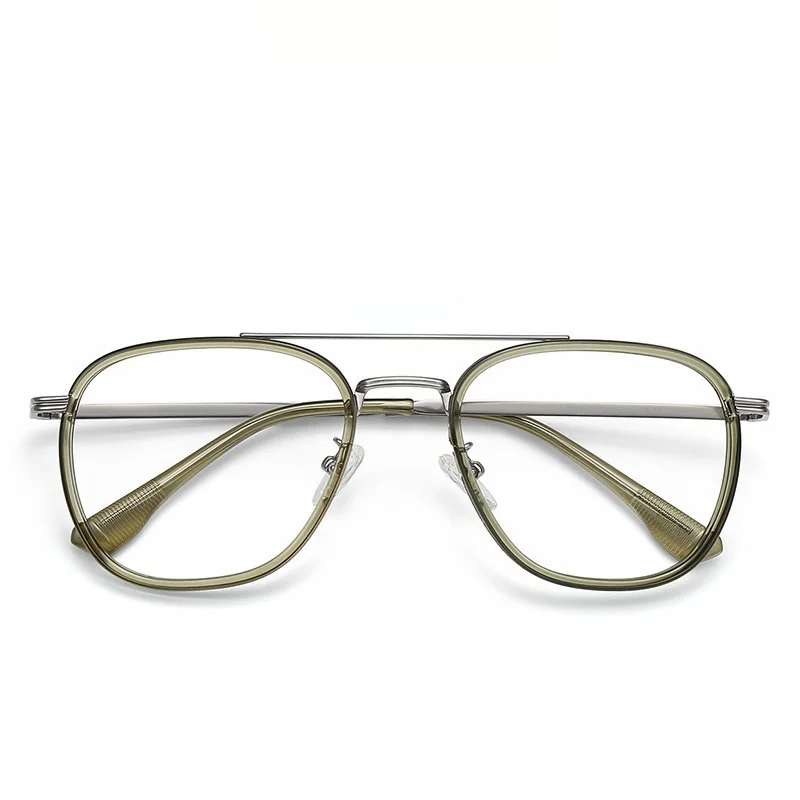 Xbora Unisex Full Rim Oval Double Bridge Tr 90 Alloy Eyeglasses 583015