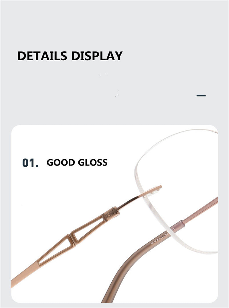 Summer Flower Womens Rimless Oval Titanium Eyeglasses 60894 — view 2 | Summer Flower at FuzWeb