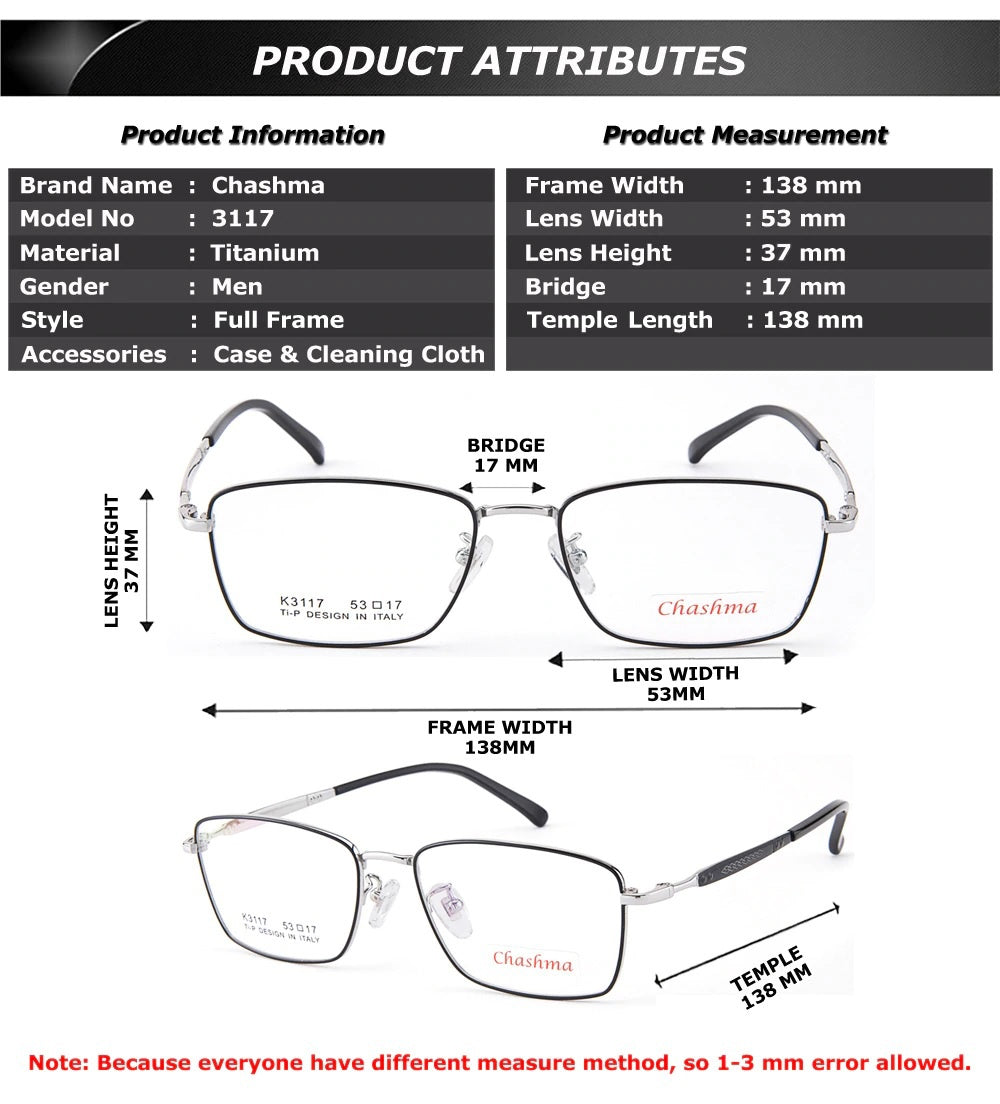 Chashma Ottica Womens Full Rim Polygon Square Titanium Eyeglasses 31174 — view 1 | Chashma Ottica at FuzWeb