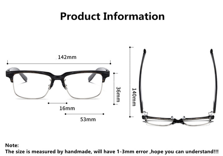 Aimee Unisex Full Rim Square Titanium Acetate Eyeglasses 478193 FuzWeb