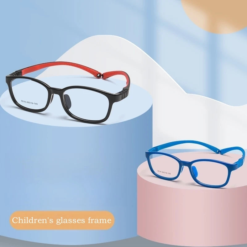 Yimaruili Unisex Childrens Full Rim Square Screwless Tr 90 Silicone Eyeglasses 9018 — view 4 | Yimaruili Eyeglasses at FuzWeb