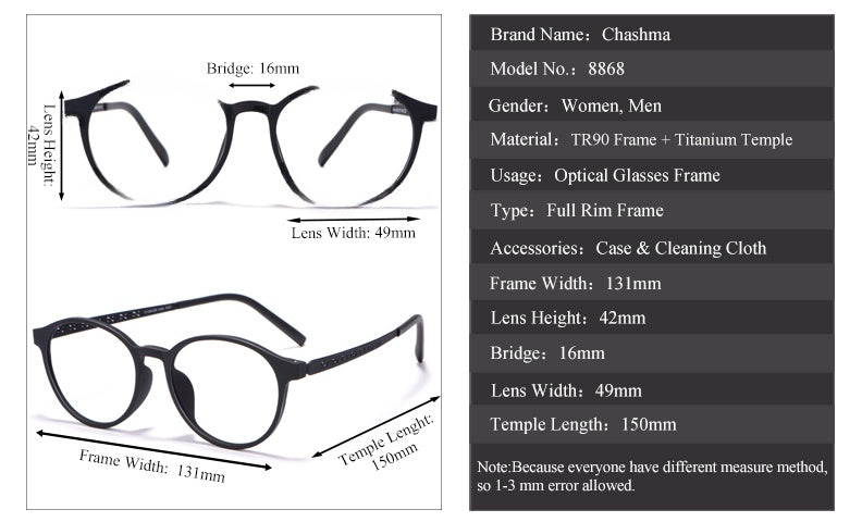 Chashma Ochki Womens Full Rim Round Tr 90 Titanium Eyeglasses 88684 — view 1 | Chashma Ochki at FuzWeb