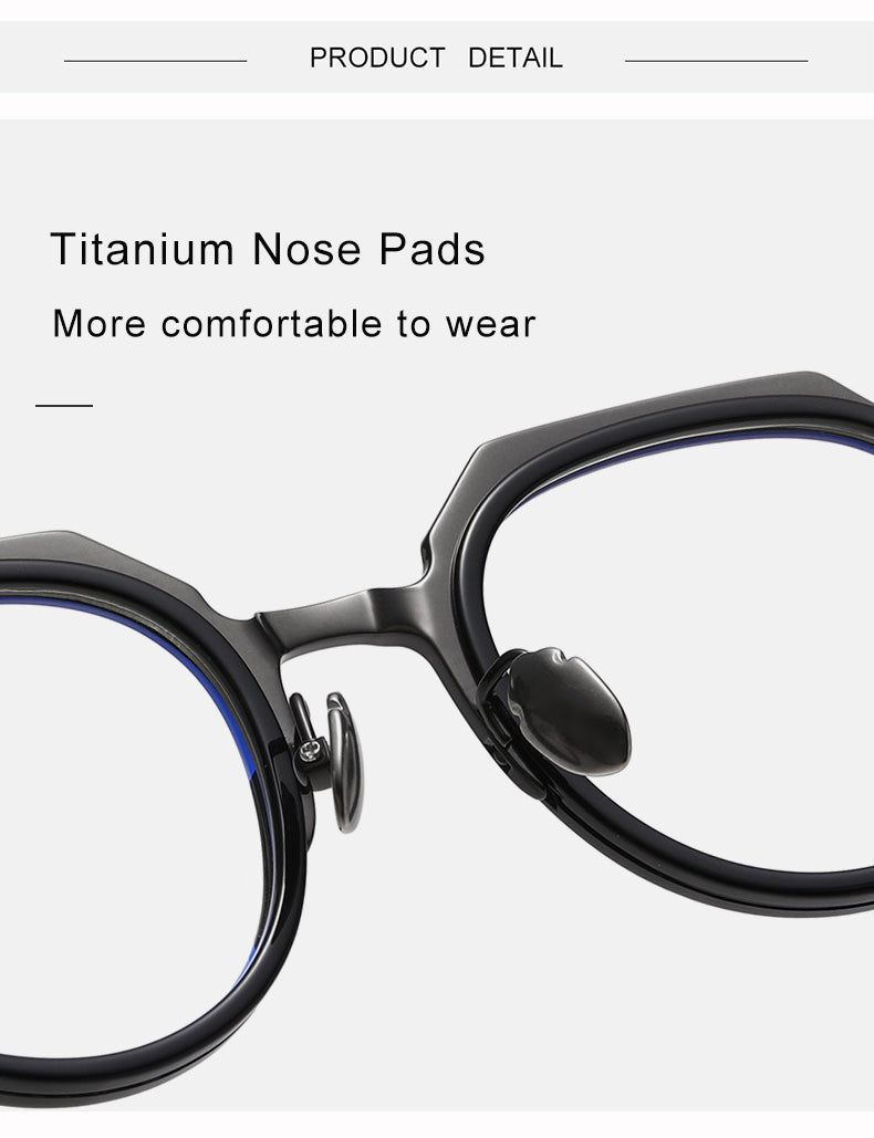 Krasivyy Unisex Full Rim Flat Top Oval Acetate Titanium Eyeglasses 315872 — view 2 | Krasivyy at FuzWeb