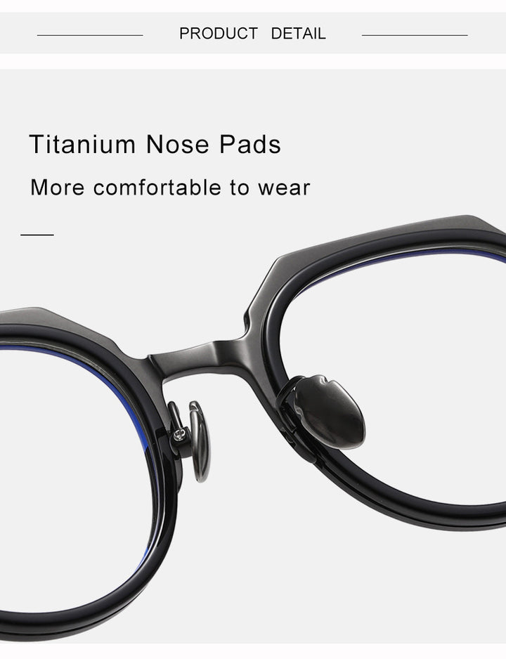 Krasivyy Unisex Full Rim Flat Top Oval Acetate Titanium Eyeglasses 315872 — view 2 | Krasivyy at FuzWeb