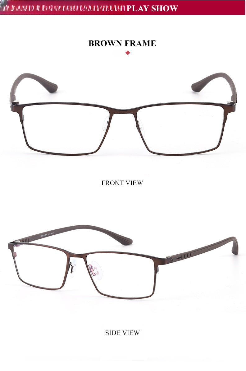 Chashma Ochki Mens Full Rim Square Alloy Eyeglasses 9386 — view 8 | Chashma Ochki at FuzWeb