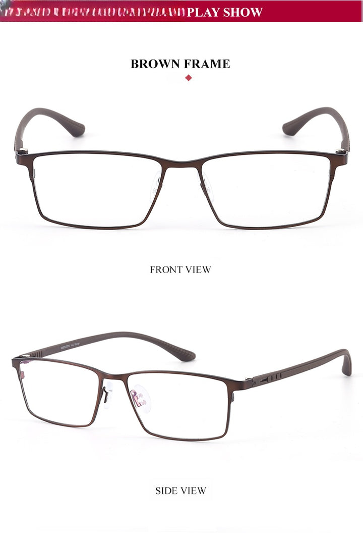 Chashma Ochki Mens Full Rim Square Alloy Eyeglasses 9386 — view 8 | Chashma Ochki at FuzWeb
