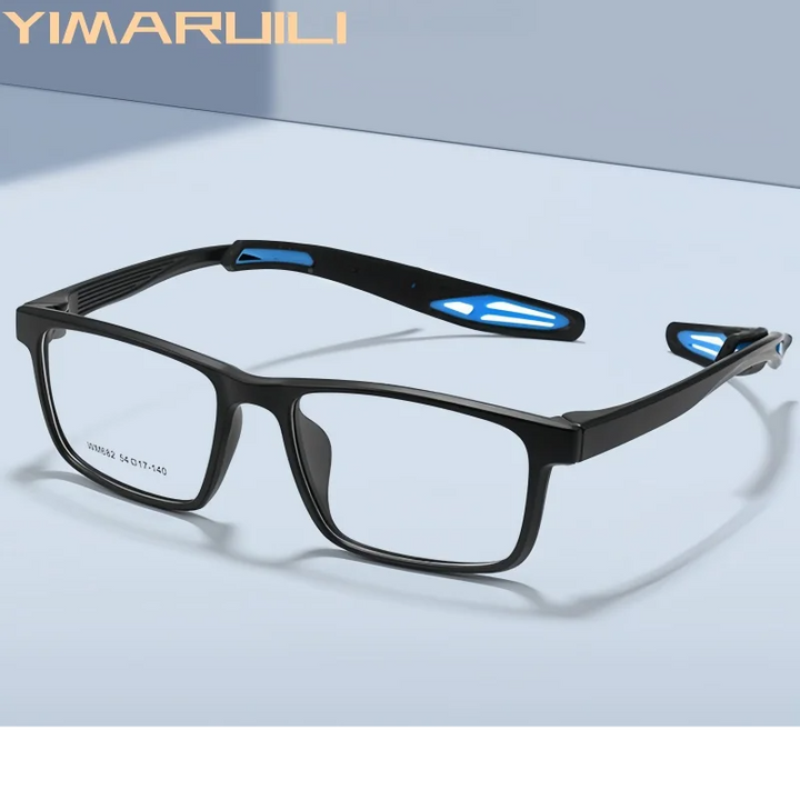 Yimaruili Unisex Full Rim Square Tr 90 Sport Eyeglasses 662682