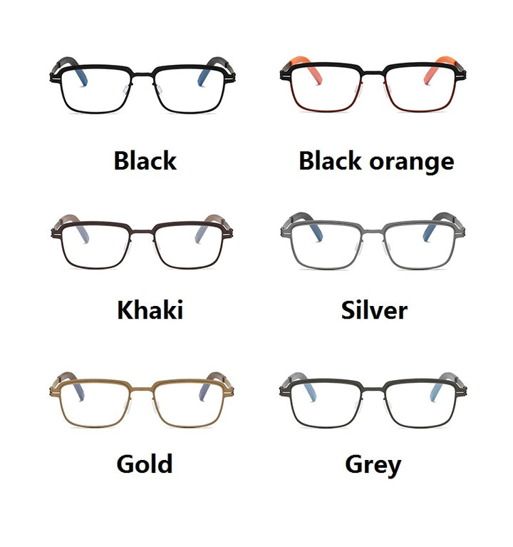 Bobbie Unisex Full Rim Square Screwless Steel Acetate Eyeglasses 165038.