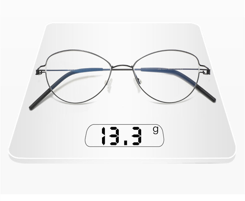 Aimee Womens Full Rim Oval Cat Eye Screwless Titanium Eyeglasses 65004 — view 2 | Aimee at FuzWeb