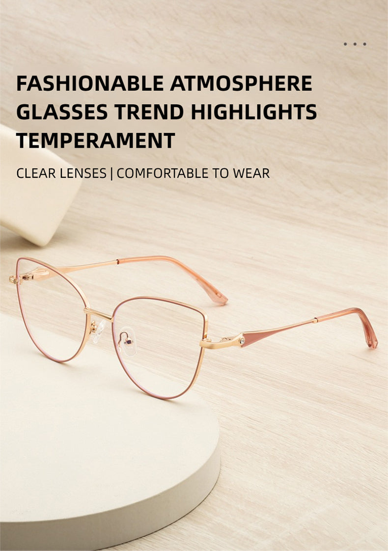 Kansept Womens Full Rim Oval Cat Eye Alloy Reading Glasses — view 1 | Kansept at FuzWeb