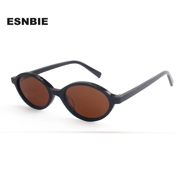 Esnbie Women's Full Rim Small Oval Acetate Sunglasses 240801