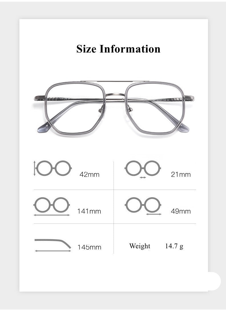 Chashma Ottica Mens Full Rim Polygon Double Bridge Titanium Acetate Eyeglasses 13613 — view 1 | Chashma Ottica at FuzWeb