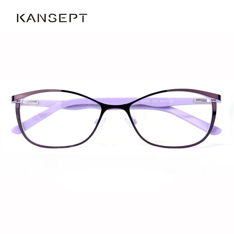 Kansept Womens Full Rim Square Cat Eye Stainless Steel Eyeglasses 759 — view 1 | Kansept at FuzWeb