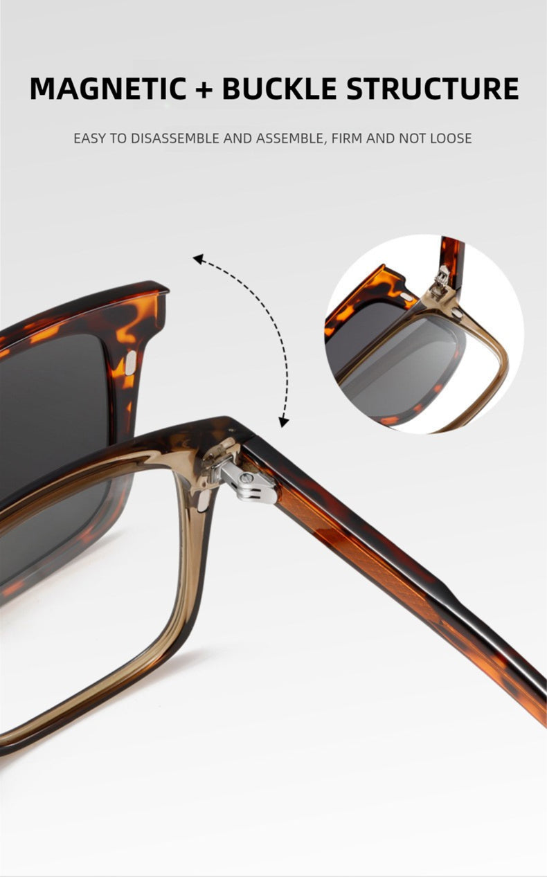 Kansept Unisex Full Rim Square Tr 90 Alloy Reading Glasses Clip On Sunglasses 34202 — view 1 | Kansept at FuzWeb