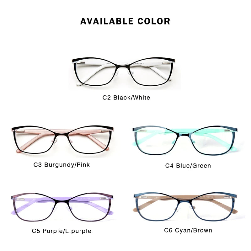 Kansept Womens Full Rim Square Cat Eye Stainless Steel Eyeglasses 759 — view 3 | Kansept at FuzWeb